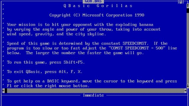 Qbasic Gorillas 5