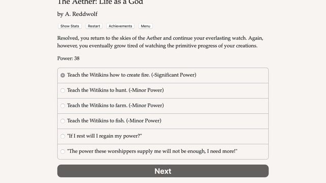 The Aether: Life as a God 1