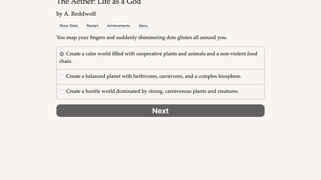 The Aether: Life as a God 2